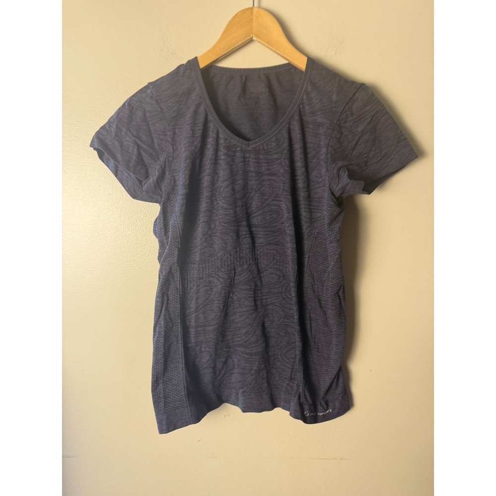 Moving Comfort Textured Activewear Top Women's XS Black Short Sleeve